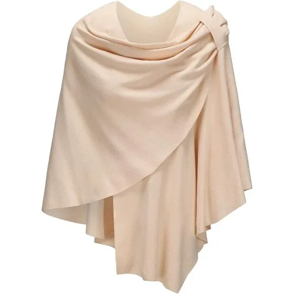 Women’s Knit Poncho Wrap Travel Scarf Ruana Cape for Fall Winter - Picture 1 of 6
